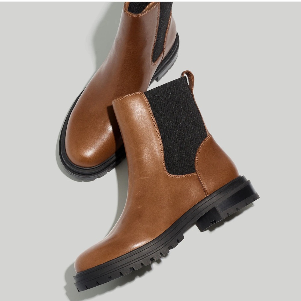 Madewell The Bradley Chelsea Lugsole Leather Boots Stable Brown Women’s Size 9